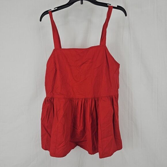 ASOS Red Tank Sleeveless Cami Women's Size 4 Pleated - Picture 1 of 7